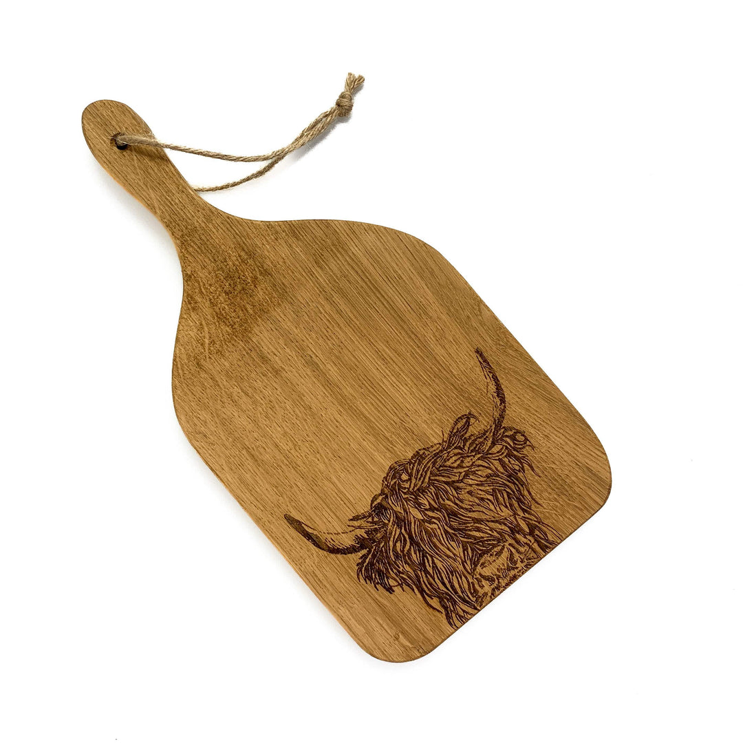 Mood_Company Serveerplank Paddle Highland Cow Small