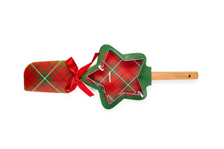 Mood_Company Spatel met bakvorm cadeau tartan Kerstster