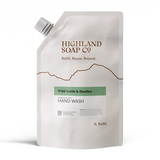 Mood Company - Navulzak Handzeep 1 Liter - Wild Nettle & Heather - Highland Soap Company - 