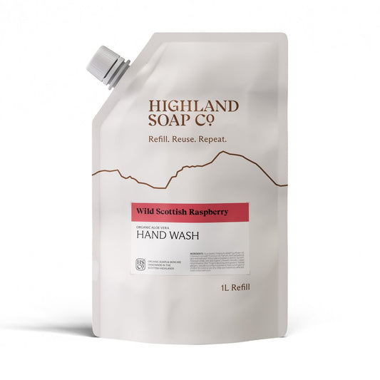 Mood Company - Navulzak Handzeep 1 Liter - Wild Scottish Raspberry - Highland Soap Company - 