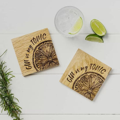 MoodCompanyNL - Onderzetters Gin is my Tonic - Schots Eikenhout - Scottish Made - 5060426289002