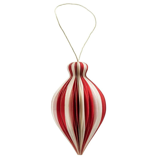 Papieren kerstboomhanger - wit - rood - 12,5 cm - Boltze by Mood4Christmas
