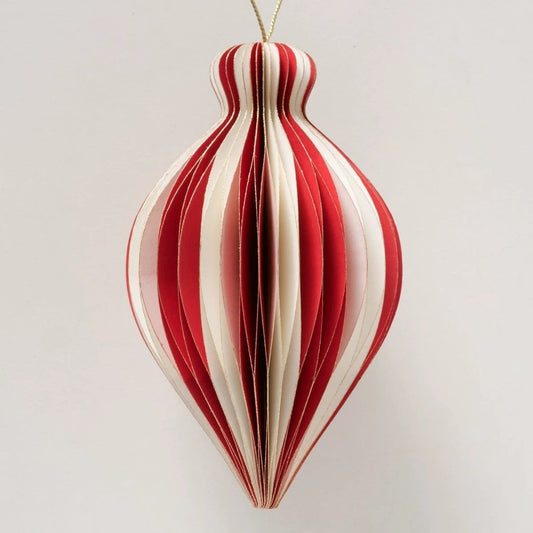 Papieren kerstboomhanger - wit - rood - 12,5 cm - Boltze by Mood4Christmas