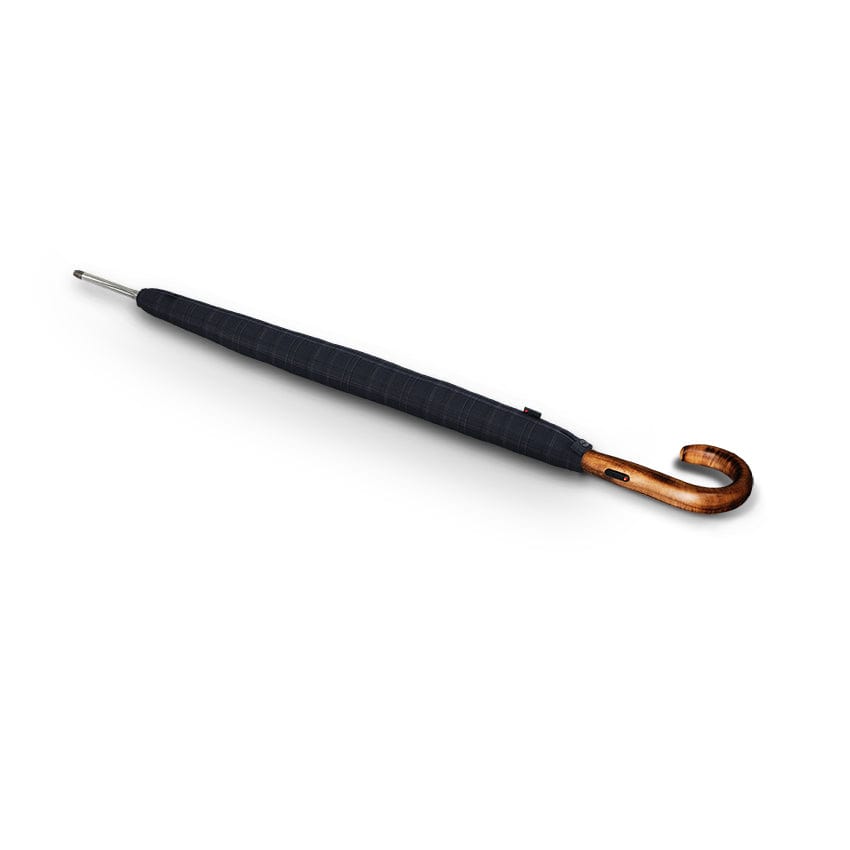 MoodCompanyNL - Paraplu Knirps extra groot Geruit Zwart Grijs met houten handvat - S770 - Dsn 113 cm - Lengte 90 cm - Knirps - 9003034172584