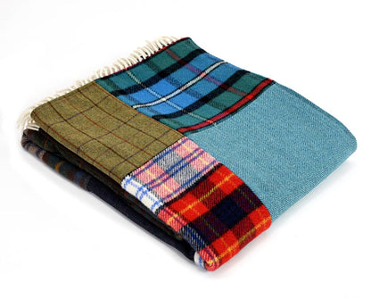 MoodCompanyNL - Patchwork plaid TARTAN TWEED - 180x220 - Uniek - Tweedmill UK - 5060067703882