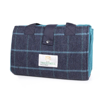 Picknickkleed Leisure Blauw met Turquoise - Fleece - Waterdicht - 137x137cm - Tweedmill by MoodCompanyNL