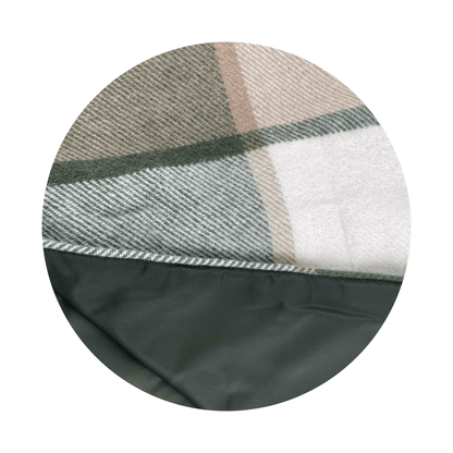 MoodCompanyNL - Picknickkleed Polo Geblokt Groen - Wol - Leren Draagset - Waterdicht - 145x183cm - Tweedmill - 5060958300343