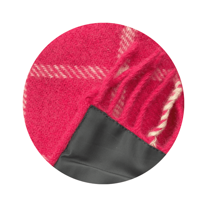 MoodCompanyNL - Picknickkleed Polo Geruit Roze - Wol - Waterdicht - 145x183cm - Tweedmill - 5060674578293
