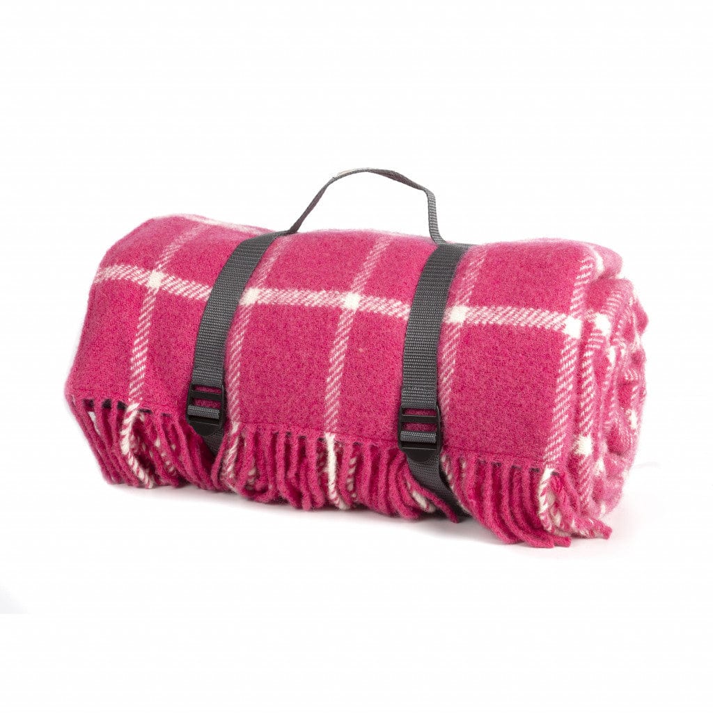 MoodCompanyNL - Picknickkleed Polo Geruit Roze - Wol - Waterdicht - 145x183cm - Tweedmill - 5060674578293