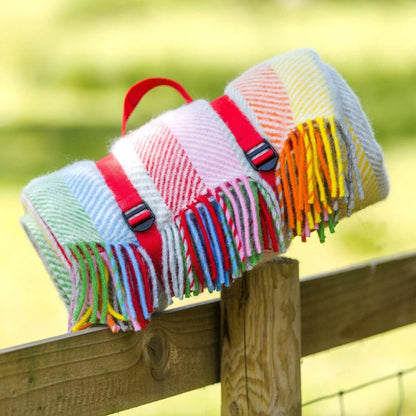 Picknickkleed Polo Regenboog - Wol - Waterdicht - 145x183cm - Tweedmill by MoodCompanyNL