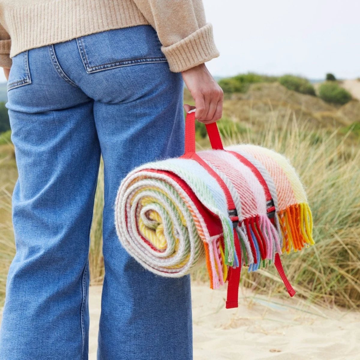 Picknickkleed Polo Regenboog - Wol - Waterdicht - 145x183cm - Tweedmill by MoodCompanyNL