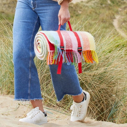 Picknickkleed Polo Regenboog - Wol - Waterdicht - 145x183cm - Tweedmill by MoodCompanyNL