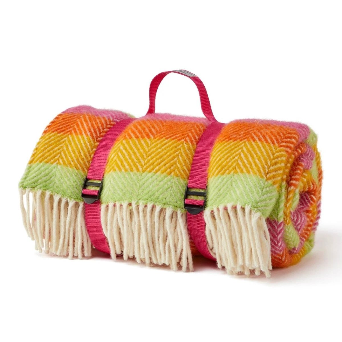 Picknickkleed Polo Visgraat Vrolijk Gestreept - Wol - Waterdicht - 145x183cm - Tweedmill by MoodCompanyNL