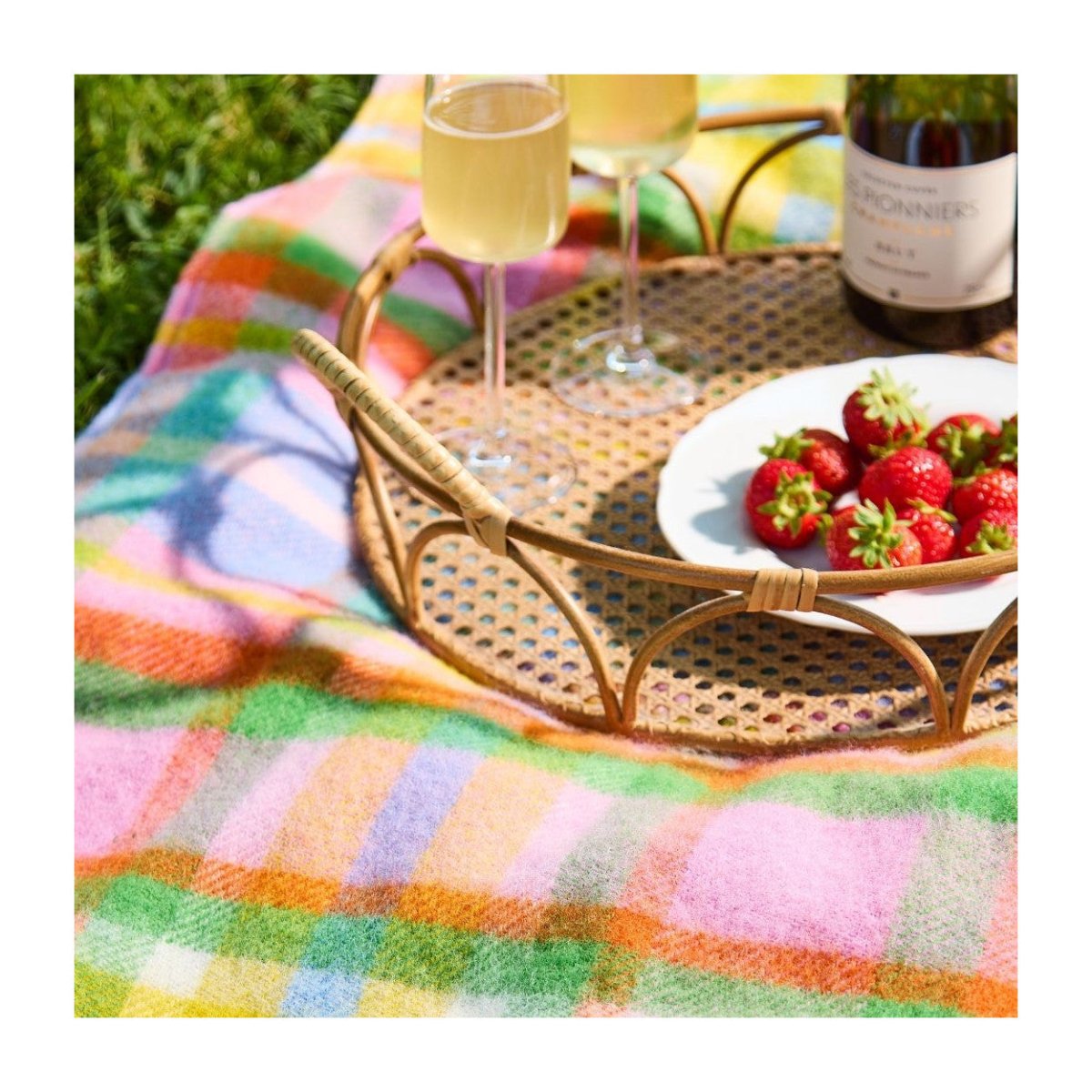 Mood Company - Picknickkleed Rainbow Check - Festival - Waterdicht - 137x170cm - Tweedmill - 5060958306499