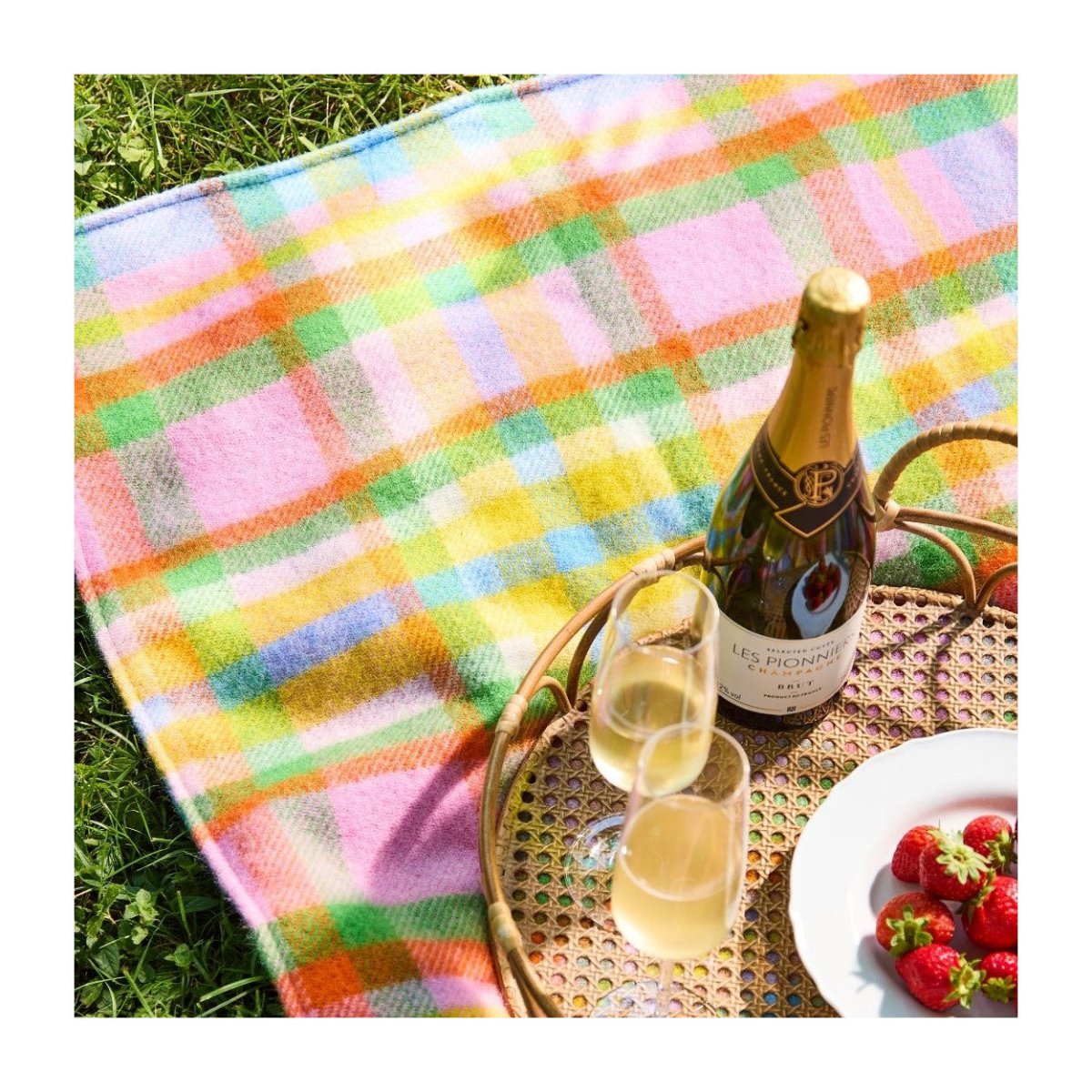 Mood Company - Picknickkleed Rainbow Check - Festival - Waterdicht - 137x170cm - Tweedmill - 5060958306499