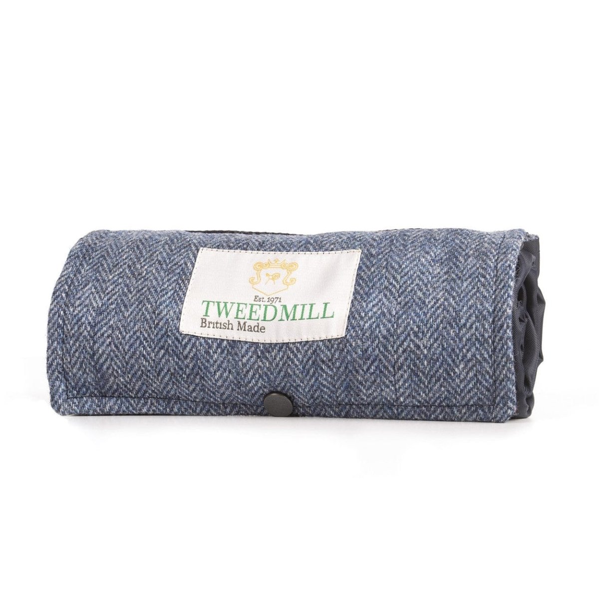 MoodCompanyNL - Picknickkleed Walker Visgraat Blauw - Tweed - Waterdicht - 66 × 98cm - Tweedmill - 5060674576787