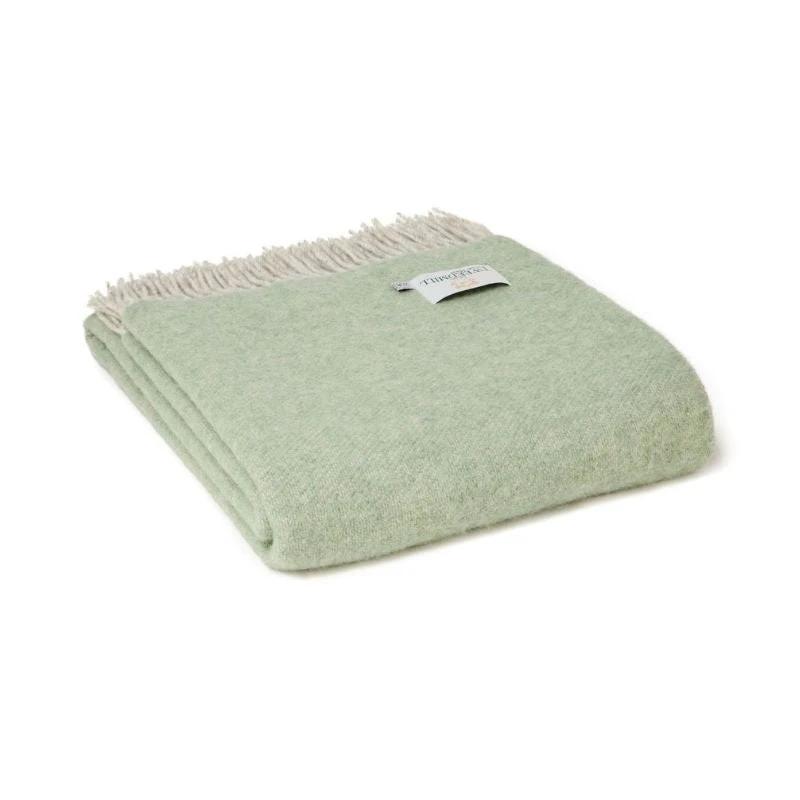Plaid Dartmoor Groen en Grijs (Ice Green) -voor en achterzijde verschillend - 150x183 - Nieuw Wol - Tweedmill UK by MoodCompanyNL