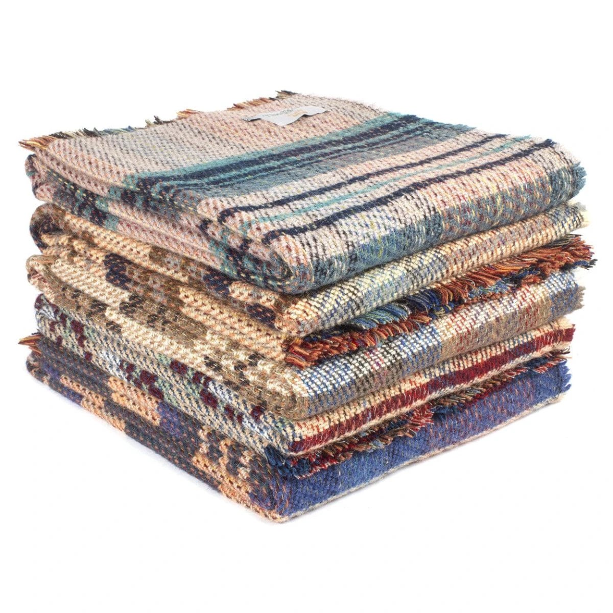 Plaid Op goed geluk Random wol - Gerecycled Wol - 150x183 cm - Tweedmill UK by MoodCompanyNL
