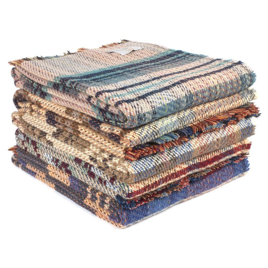MoodCompanyNL - Plaid Op goed geluk Random wol - Gerecycled Wol - 150x183 cm - Tweedmill UK - 5060067700010