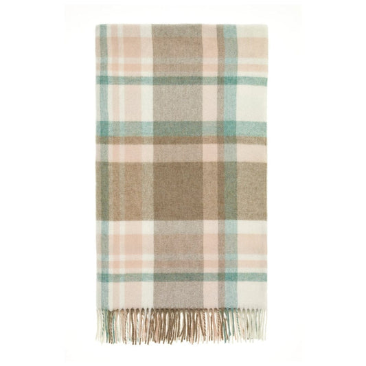 MoodCompanyNL - Plaid Portree Beige Roze - Merino lamswol - 140x185 - Bronte by Moon Scotland - 6151206573554