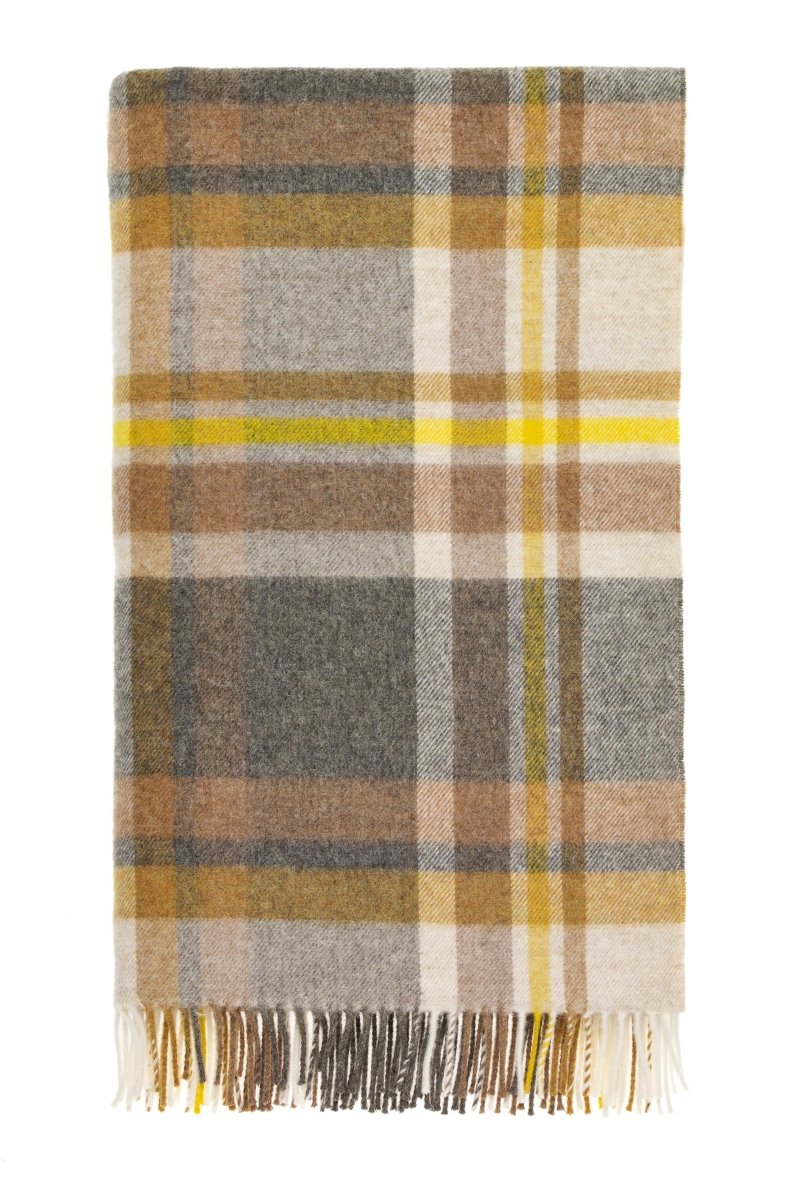 MoodCompanyNL - Plaid Portree Goud - Merino lamswol - 140x185 - Bronte by Moon Scotland - 6151206527564