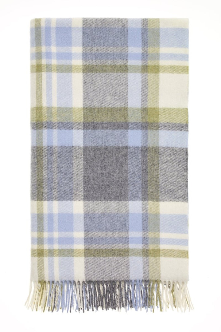 MoodCompanyNL - Plaid Portree Grijs Lichtblauw - Merino lamswol - 140x185 - Bronte by Moon Scotland - 6151206595525