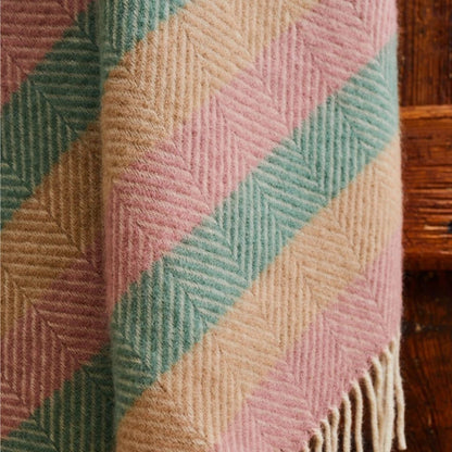 Plaid Summer Breeze Stripe - 150x183 - Nieuw Wol - Tweedmill UK by Mood Company