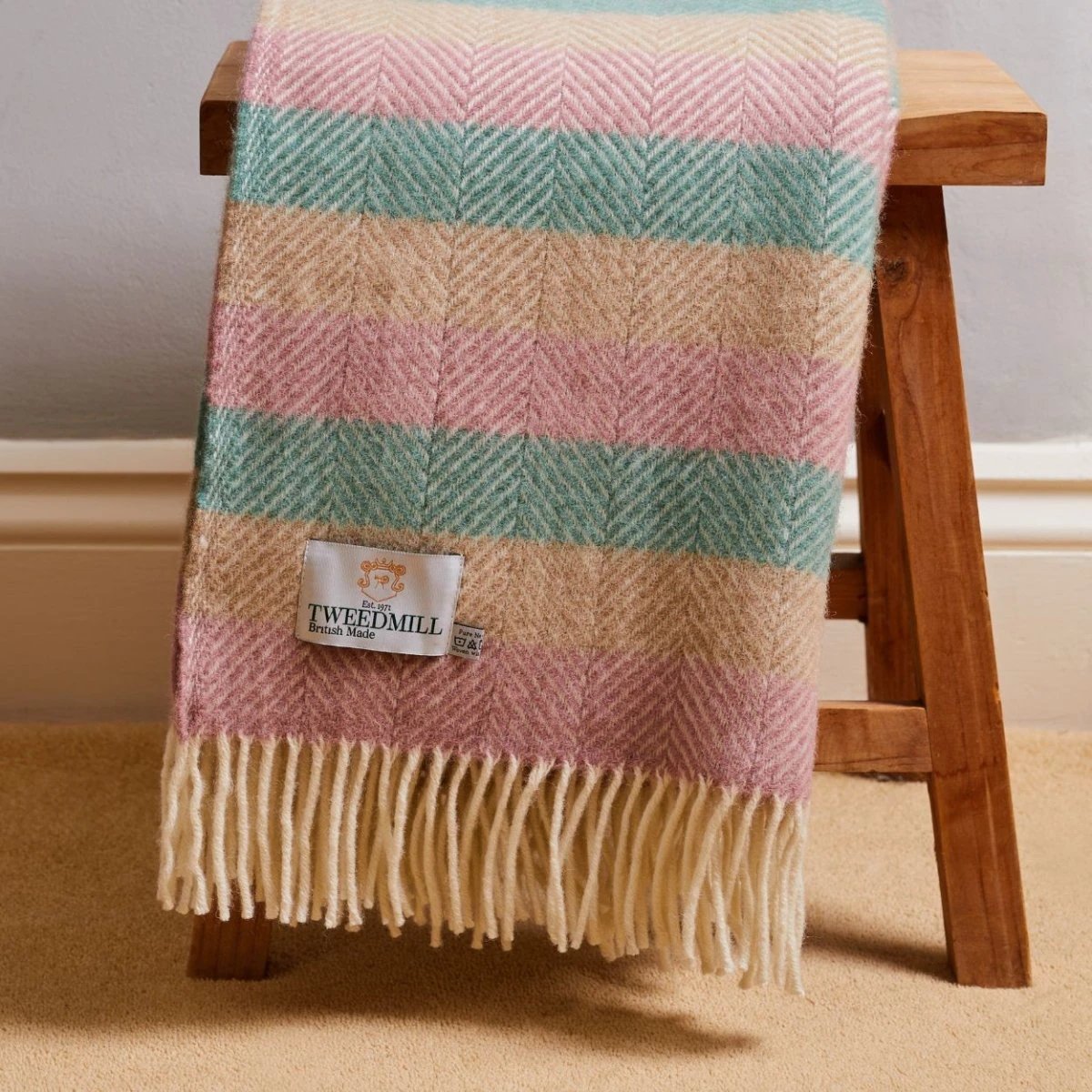 Plaid Summer Breeze Stripe - 150x183 - Nieuw Wol - Tweedmill UK by Mood Company