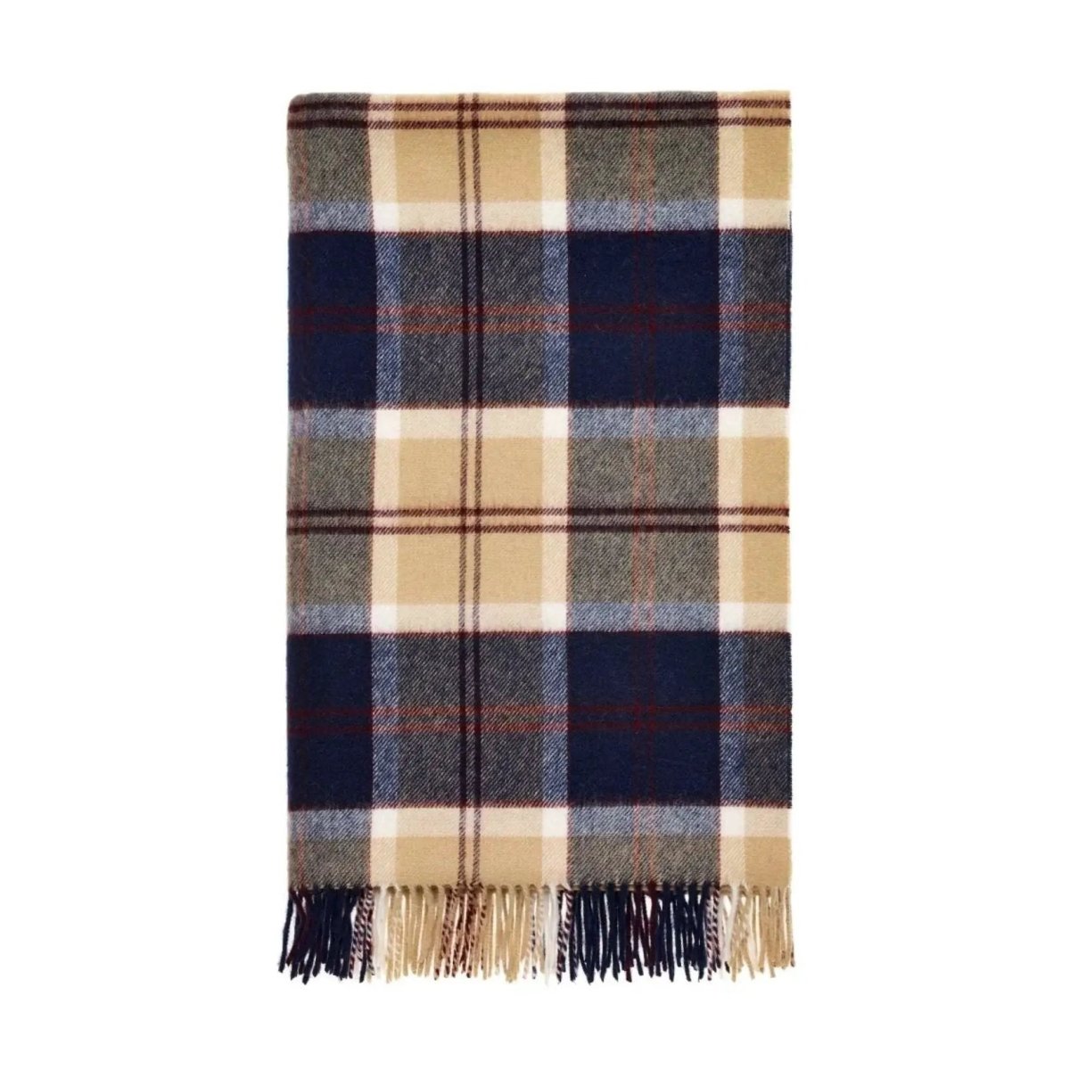 Mood Company - Plaid Tartan Bannockbane Navy - Merino Lamswol - 140x185 - Bronte by Moon Scotland - 6095633324337