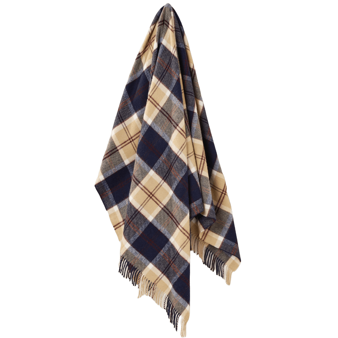 MoodCompanyNL - Plaid Tartan Bannockbane Navy - Merino Lamswol - 140x185 - Bronte by Moon Scotland - 6095633324337