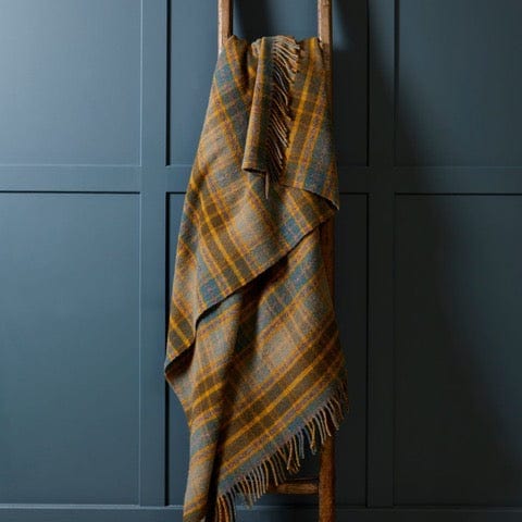MoodCompanyNL - Plaid Tartan Cottage Mosterdgeel - 150x183 - Nieuw Wol - Tweedmill UK - 5060958302729