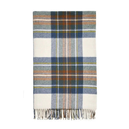 Mood Company - Plaid Tartan Muted Blue Stewart - Merino Lamswol - 140x185 - Bronte by Moon Scotland - 6095636276237