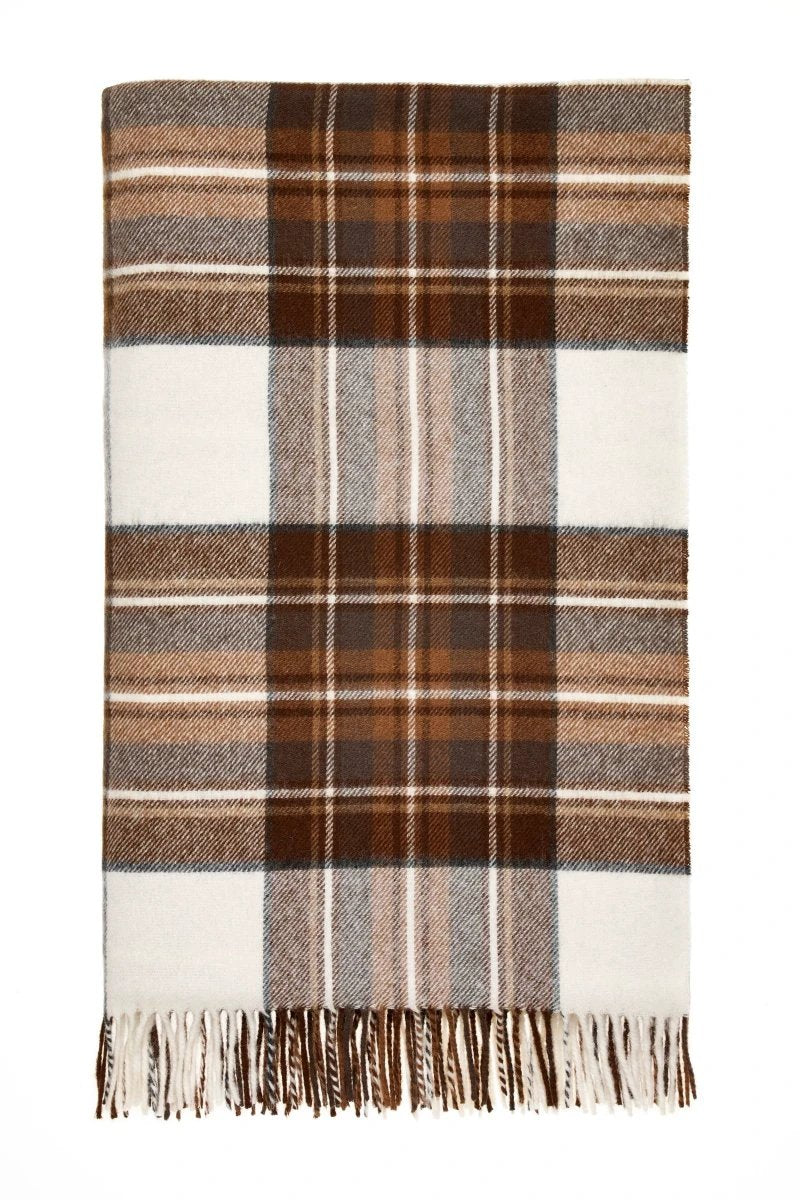 Plaid Tartan Natural Dress Stewart - Merino Lamswol - 140x185 - Bronte by Moon Scotland by MoodCompanyNL