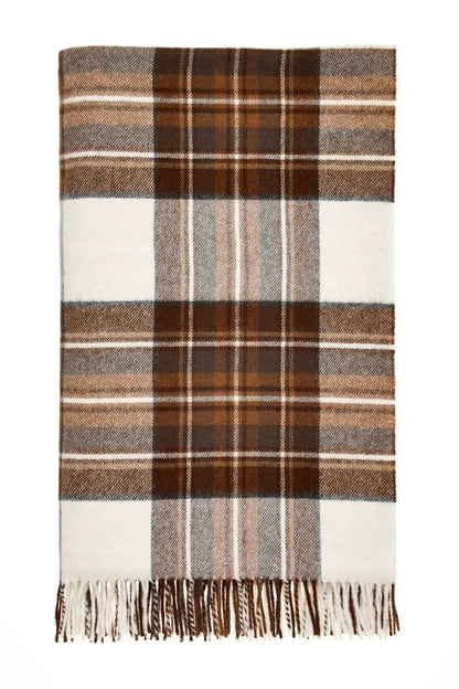 Plaid Tartan Natural Dress Stewart - Merino Lamswol - 140x185 - Bronte by Moon Scotland by MoodCompanyNL