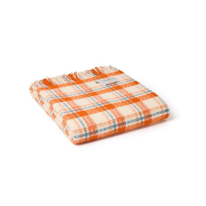Mood Company - Plaid Trio Check Llwyd Oranje-Wit - 150x183 - Nieuw Wol - Tweedmill UK - 5060958308257