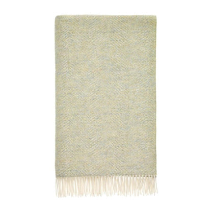 Mood Company - Plaid Visgraat Licht Naturel Groen (Light Sage) - Shetland Lamswol - 140x185 - Bronte by Moon Scotland - 5057900121569