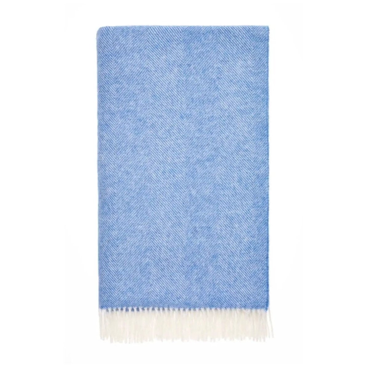 Mood Company - Plaid Visgraat Lichtblauw (Peacock) - Shetland Lamswol - 140x185 - Bronte by Moon Scotland - 6095633055057