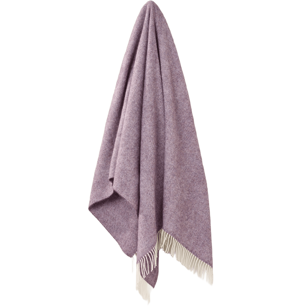 Mood Company - Plaid Visgraat Paars Lavendel - Shetland Lamswol - 140x185 - Bronte by Moon Scotland - 5057900121538