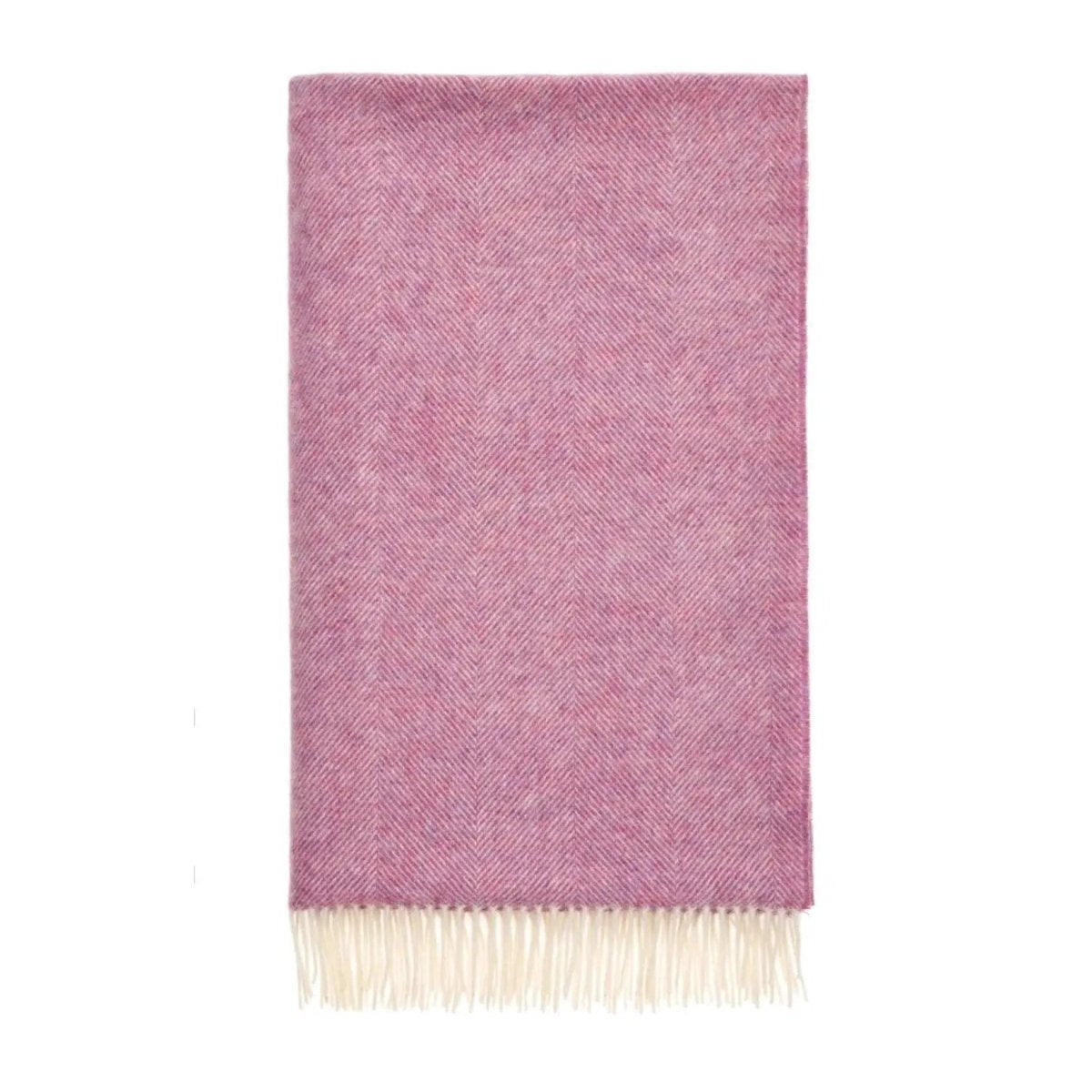 Mood Company - Plaid Visgraat Roze - Shetland Lamswol - 140x185 - Bronte by Moon Scotland - 5057900121507