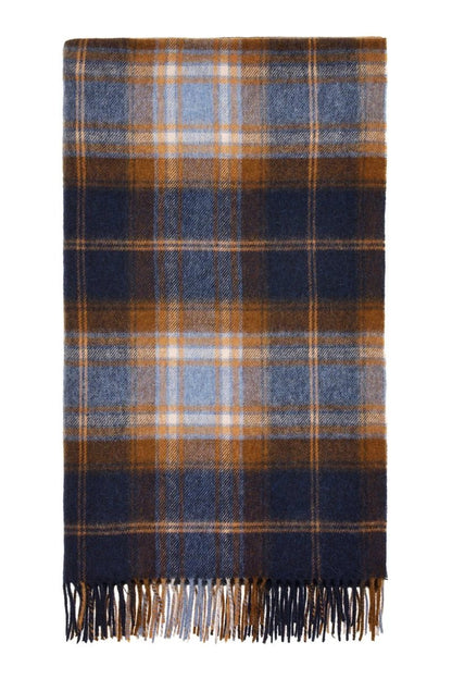 Plaid Winterton Merino Blauw - Merino Lamswol - 140x185 - Bronte by Moon Scotland by MoodCompanyNL