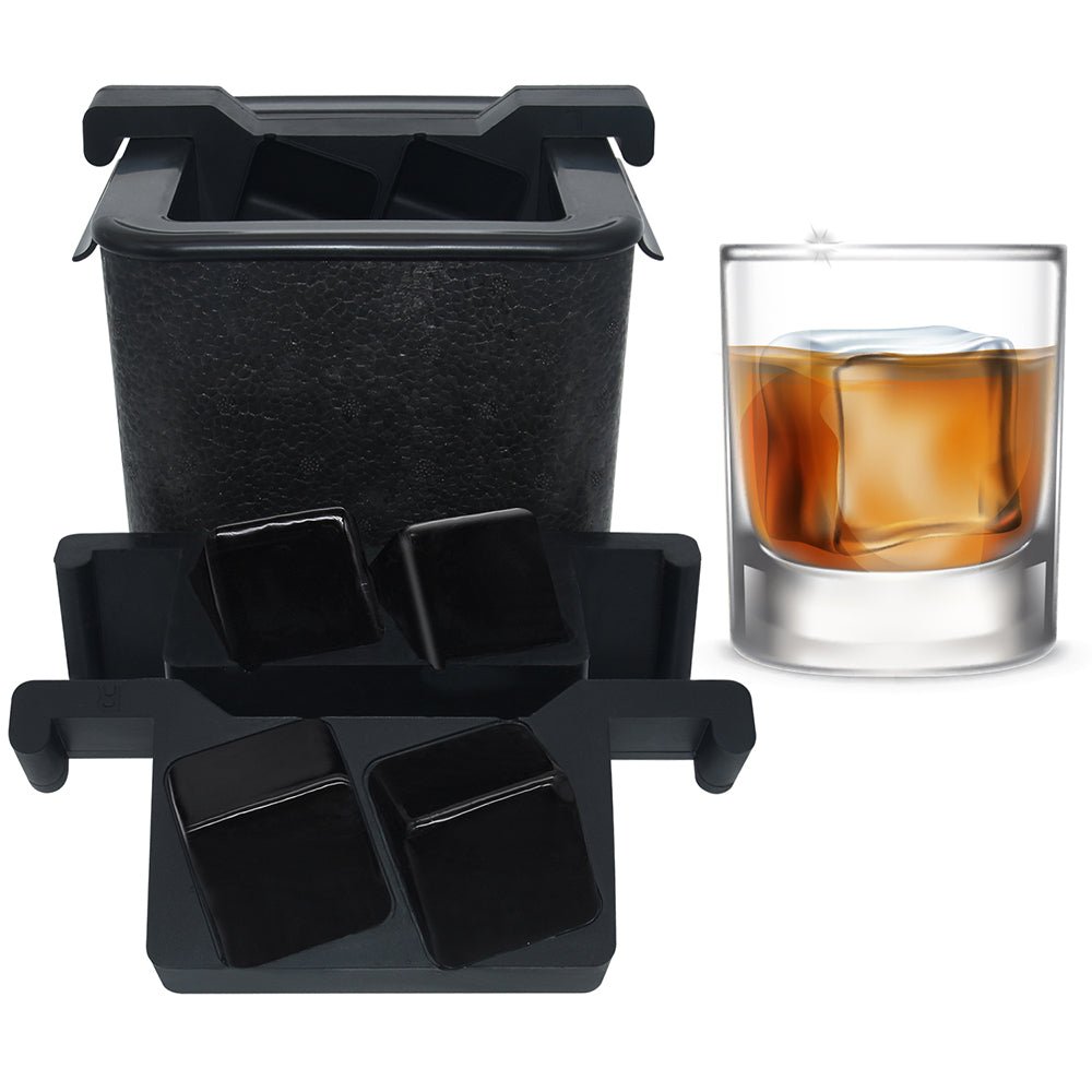 Mood Company - Professionele Crystal Clear IJsblokjesvorm - 4 IJsblokjes 4,5x4,5 cm - Mood4Whisky - 6151222171130