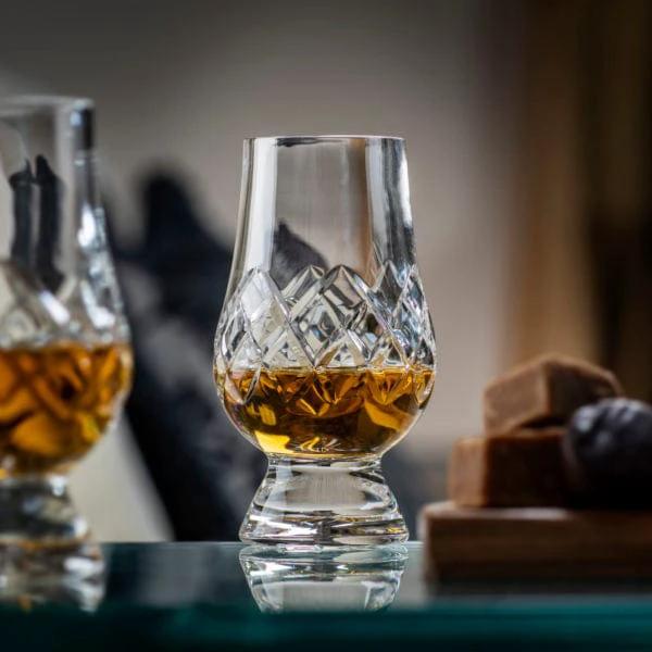 Reisset met 2 Cut Whiskyglazen - Leren houder - Loodkristal - Glencairn Crystal Scotland by MoodCompanyNL