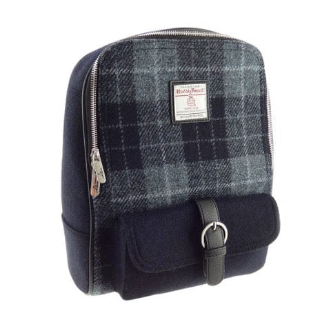 MoodCompanyNL - Rugzak Naver Zwart Grijs - 33x29x14 - Harris Tweed - Glen Appin of Scotland - 5060631373213
