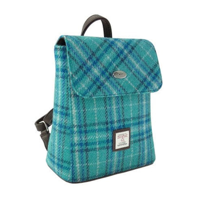 MoodCompanyNL - Rugzak Tummel Groen en blauw Tartan - Mini - 26x21x12 - Harris Tweed - Glen Appin of Scotland - 5061035011657