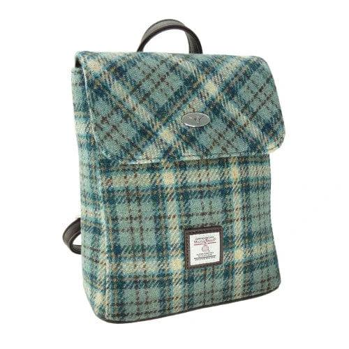 Rugzak Tummel Lichtblauw en creme (Duck egg and cream) - Mini - 26x21x12 - Harris Tweed - Glen Appin of Scotland by MoodCompanyNL