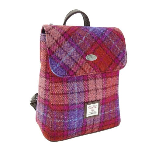 MoodCompanyNL - Rugzak Tummel Oranje Paars Tartan - Mini - 26x21x12 - Harris Tweed - Glen Appin of Scotland - 5061035010612
