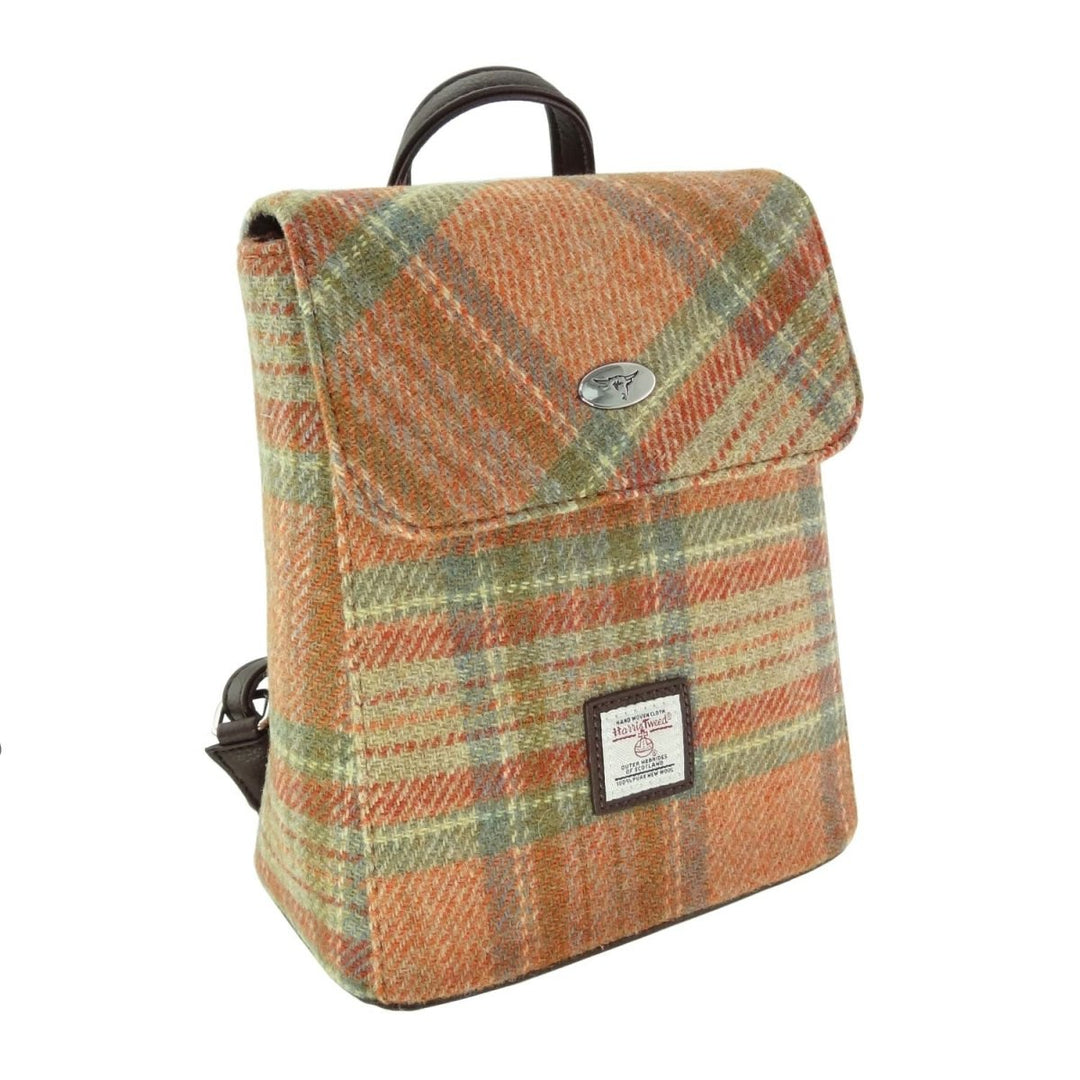 Mood Company - Rugzak Tummel Oranje Stewart Tartan - Mini - 26x21x12 - Harris Tweed - Glen Appin of Scotland - 5061035012760