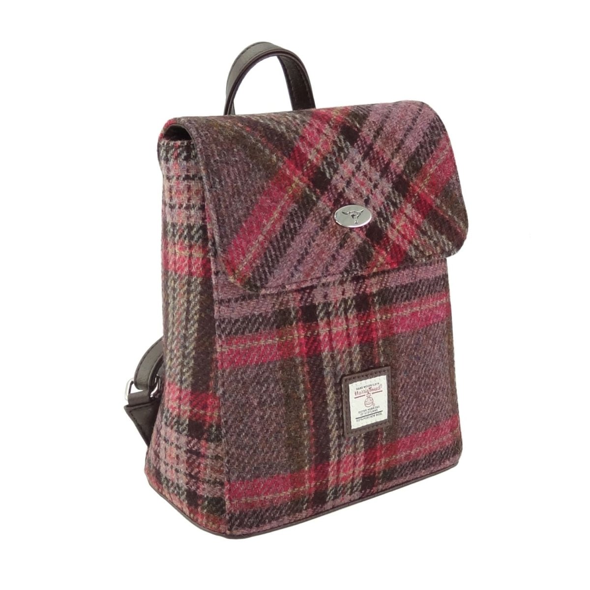 MoodCompanyNL - Rugzak Tummel Roze stewart Tartan - Mini - 26x21x12 - Harris Tweed - Glen Appin of Scotland - 5061035011640