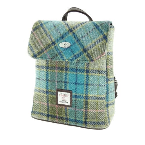 MoodCompanyNL - Rugzak Tummel Turquoise - Mini - 26x21x12 - Harris Tweed - Glen Appin of Scotland - 5060959020288