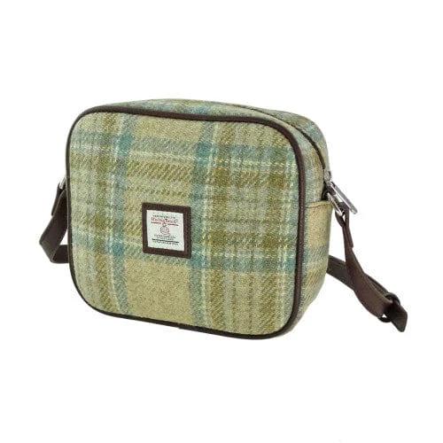Schoudertas Almond Beige Stewart en zacht Groen - 19x21x7 - Harris Tweed - Glen Appin of Scotland by MoodCompanyNL